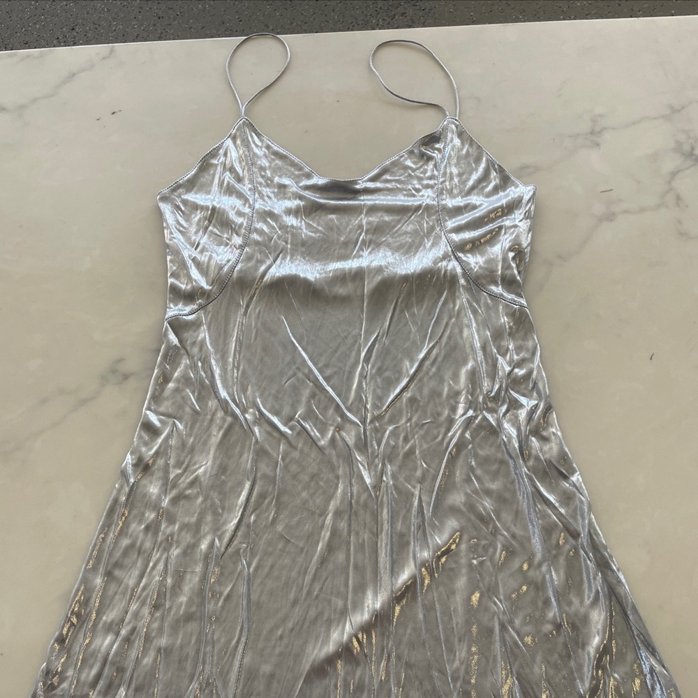 Mini Shiny silver dress size XS